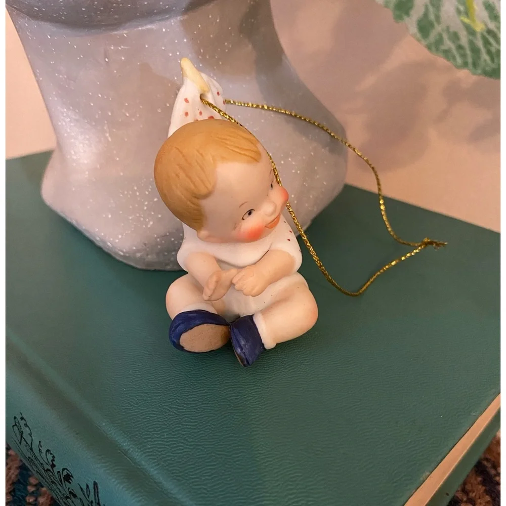 NEW VINTAGE Enesco Bisque “Baby Boy” Ornament